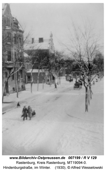 Rastenburg, Hindenburgstraße, im Winter