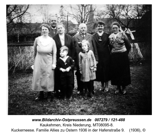 Kuckerneese. Familie Allies zu Ostern 1936 in der Hafenstraße 9