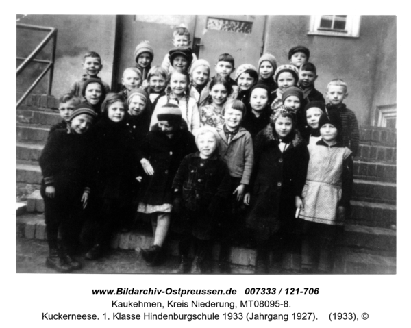 Kuckerneese. 1. Klasse Hindenburgschule 1933 (Jahrgang 1927)