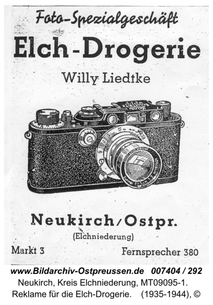 Neukirch, Reklame für die Elch-Drogerie