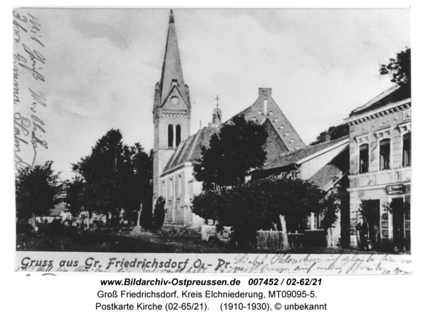 Groß Friedrichsdorf, Postkarte Kirche (02-65/21)