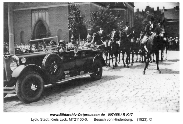 Lyck, Besuch von Hindenburg