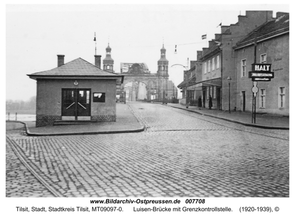 Tilsit, Luisen-Brücke mit Grenzkontrollstelle