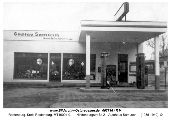 Rastenburg, Hindenburgstraße 27, Autohaus Samusch