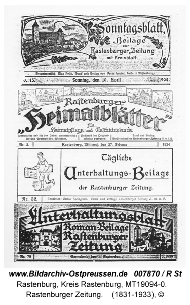 Rastenburg, Alter Markt, Rastenburger Zeitung