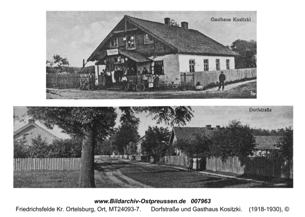 Friedrichsfelde, Dorfstraße und Gasthaus Kositzki