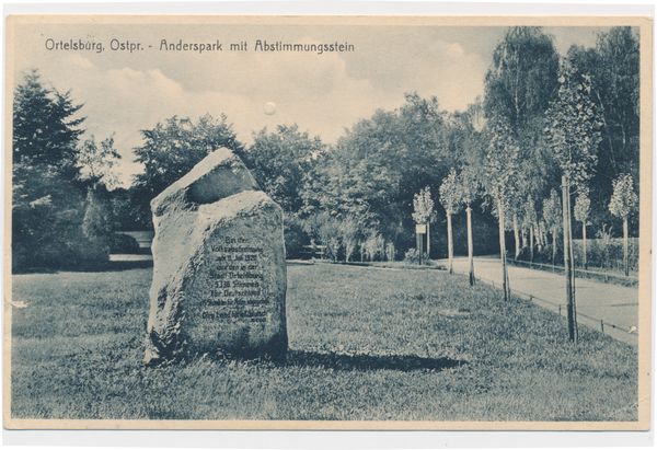 Ortelsburg, Anderspark, Abstimmungsdenkmal