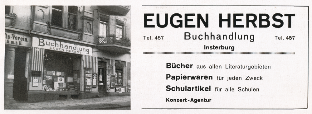 Insterburg, Buchhandlung Eugen Herbst