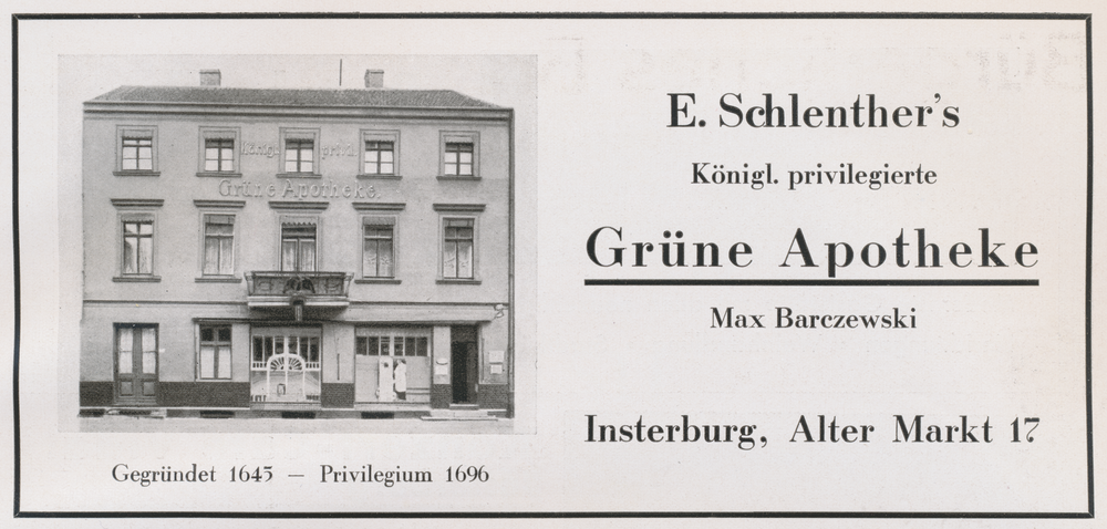 Insterburg, Grüne Apotheke E. Schlenthers