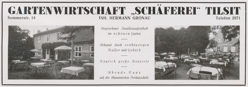 Tilsit, Stadt, Gartenwirtschaft "Schäferei" Tilsit