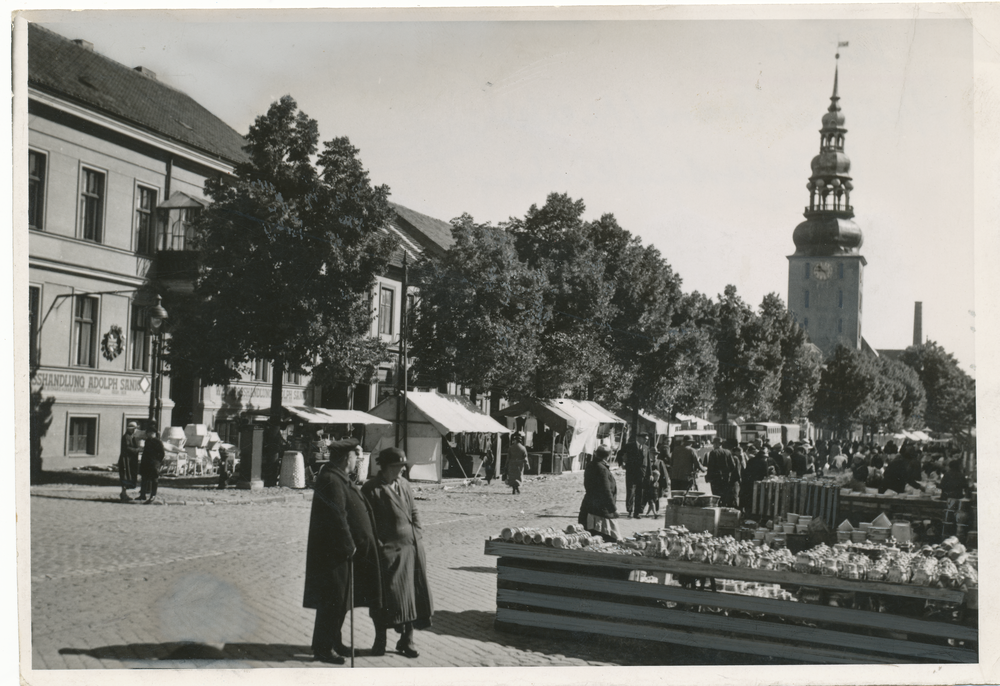 Tilsit, Stadt, Deutsche Str. zwischen Deutscher Kirche und Rathaus, Markt