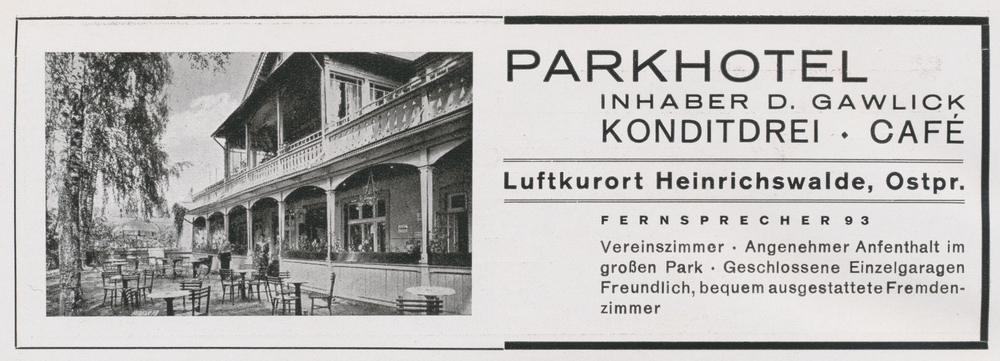 Heinrichswalde Kr. Elchniederung, Parkhotel D. Gawlick