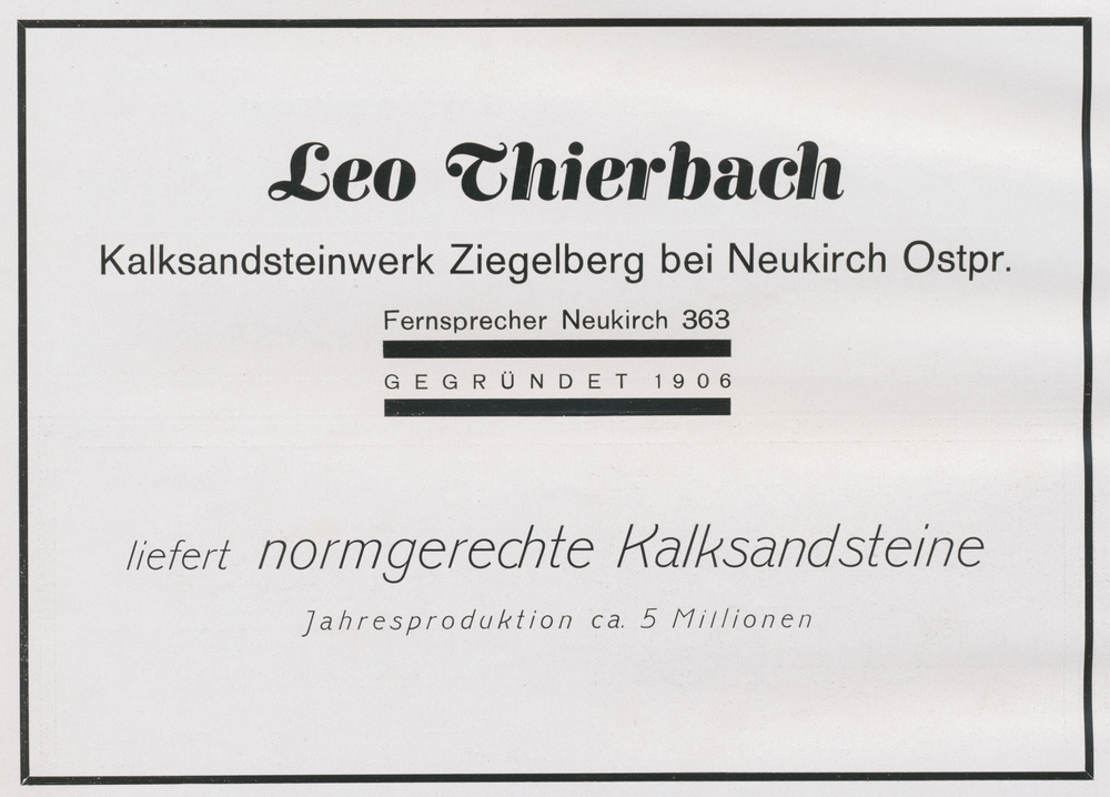 Ziegelberg Kr. Elchniederung, Kalksandsteinwerk, Leo Thierbach