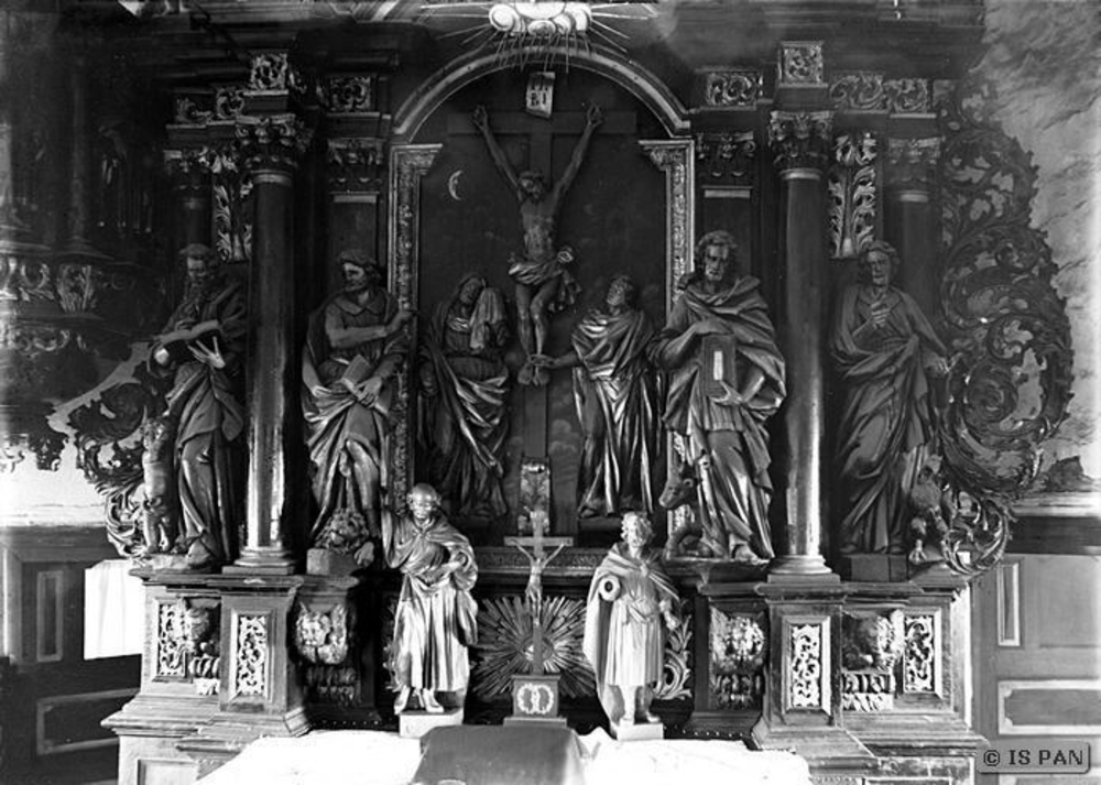 Fürstenwalde, Kr. Ortelsburg, Ev. Kirche - Detail vom Altar - Hauptgeschoss