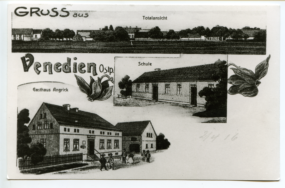 Venedien, Ortsansicht, Schule, Gasthaus Angrick