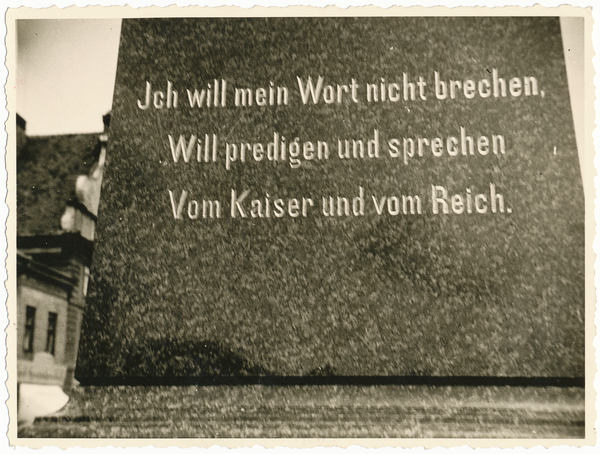 Tilsit, Schenkendorfplatz, Schenkendorf-Denkmal Inschrift Rückseite