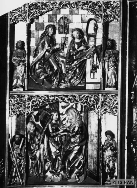 Frauenburg, Dom - Ehemaliger gotischer Hochaltar - Linker Flügel - Reliefs der Verrkündigung und Heimsuchung