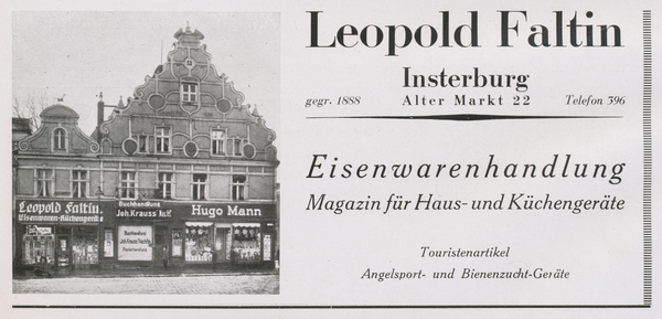 Insterburg, Eisenwarenhandlung Leopold Faltin