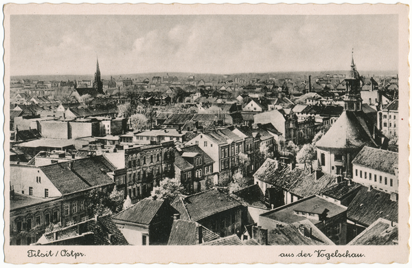 Tilsit, Ortsansicht mit Katholischer und Christuskirche