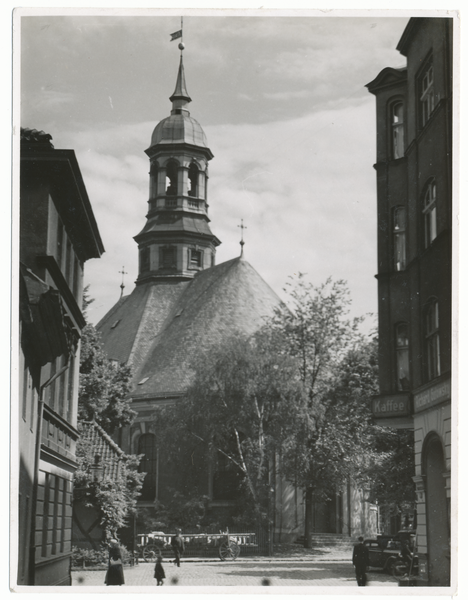 Tilsit, Garnisonstr., Durchblick zur Christuskirche (Landkirche, Litauische Kirche)