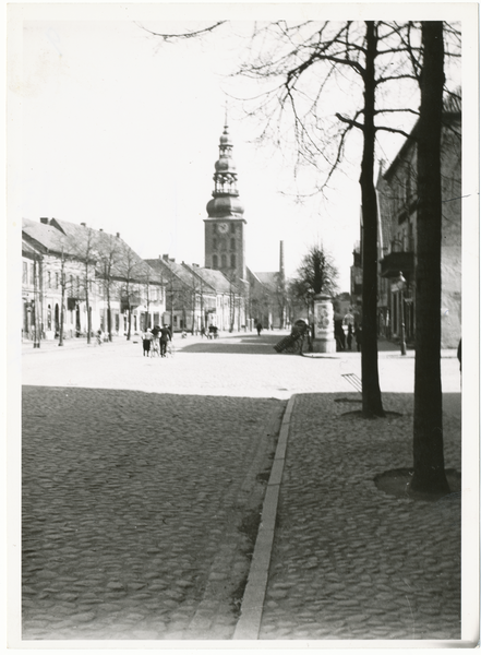 Tilsit, Deutsche Straße mit Deutscher Kirche am Fletcherplatz