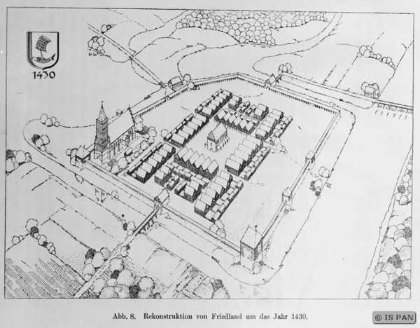 Friedland, Rekonstruktion von Friedland um das Jahr 1430 nach Witt