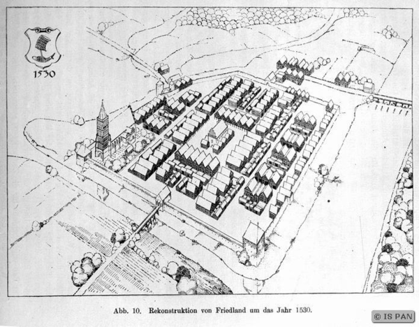 Friedland, Rekonstruktion von Friedland um das Jahr 1530 nach Witt