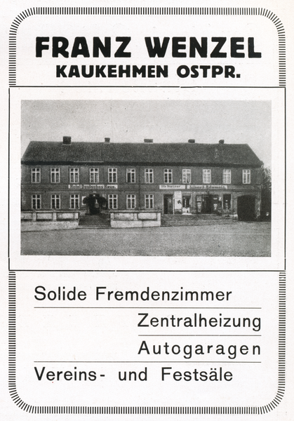 Kaukehmen, Hotel Deutsches Haus, Franz Wenzel