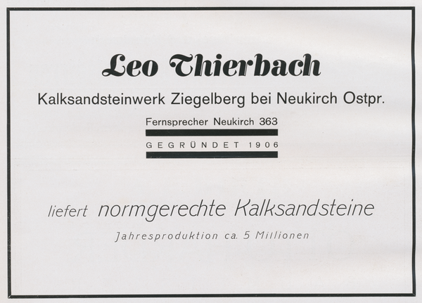 Ziegelberg Kr. Elchniederung, Kalksandsteinwerk, Leo Thierbach