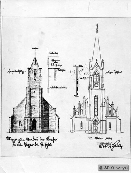 Klein Dexen, Ev. Kirche - Entwurf zum Umbau - Westansicht