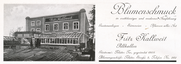 Pillkallen, Kreisstadt, Gärtnerei Fritz Kallweit