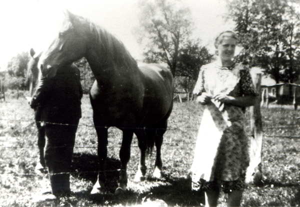 Weißenstein, Rechts hinten Hof Schubert, auf der Weide die Pferde und Frieda, die bei Schuberts in Stellung war