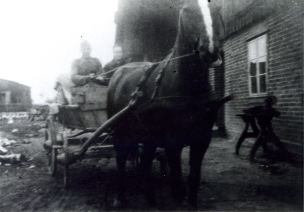 Weißenstein, August Bittner im Urlaub auf dem Hof mit dem Federwagen