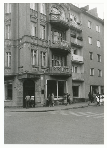 Tilsit (Советск), Hohe Straße Ecke Wasserstraße, Ehemaliges Textilgeschäft Nicolov(?)ius später Gimball