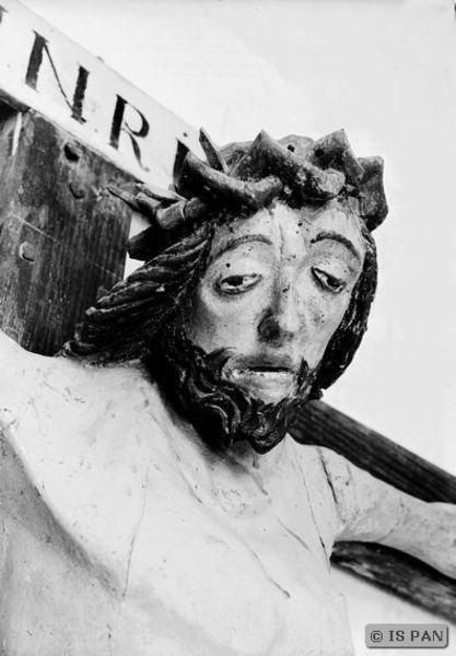 Lamgarben, Ev. Kirche -  Gotisches Kruzifix - Fragment - Christuskopf