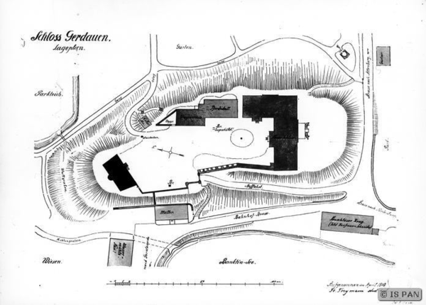 Gerdauen, Lageplan des Schlosses