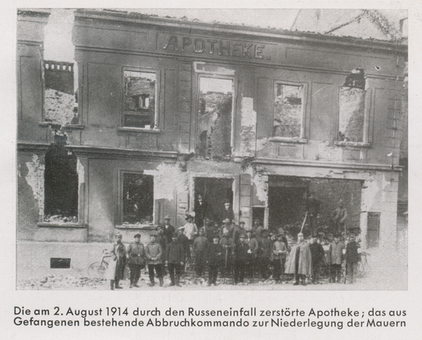 Eydtkuhnen, Adler-Apotheke A. Kamnitzer, Gebäude zerstört