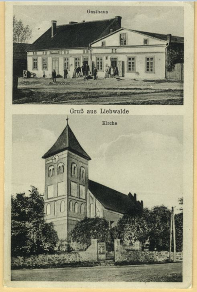 Liebwalde, Gasthaus, Kirche