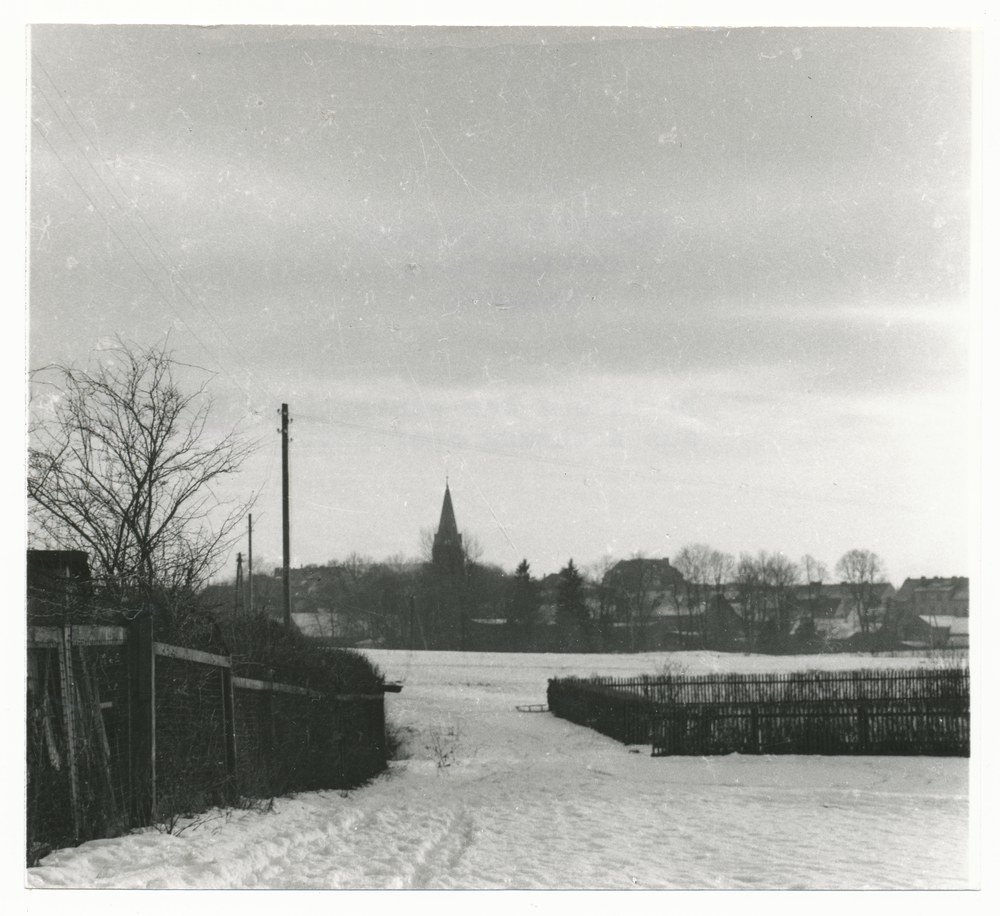 Treuburg, Blick auf die winterliche Stadt aus Richtung Sportplatz