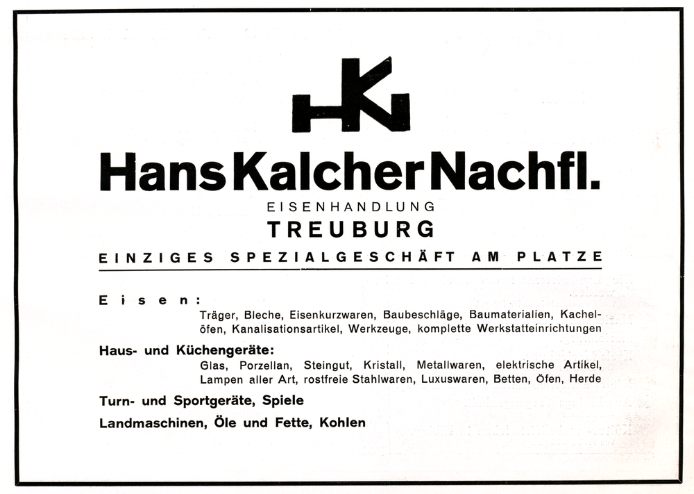Treuburg, Eisenhandlung Hans Kalcher Nachfl.
