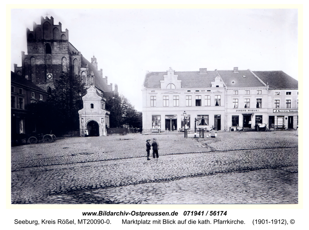 Seeburg, Marktplatz mit Blick auf die kath. Pfarrkirche