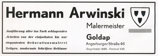 Goldap, Malermeister Hermann Arwinski