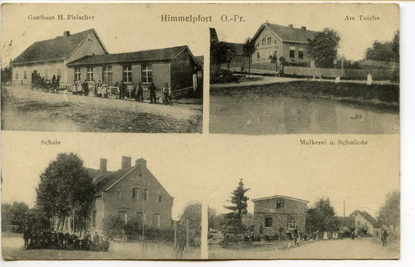 Himmelforth, Gasthaus H. Fleischer, Schule, Am Teiche, Molkerei und Schmiede