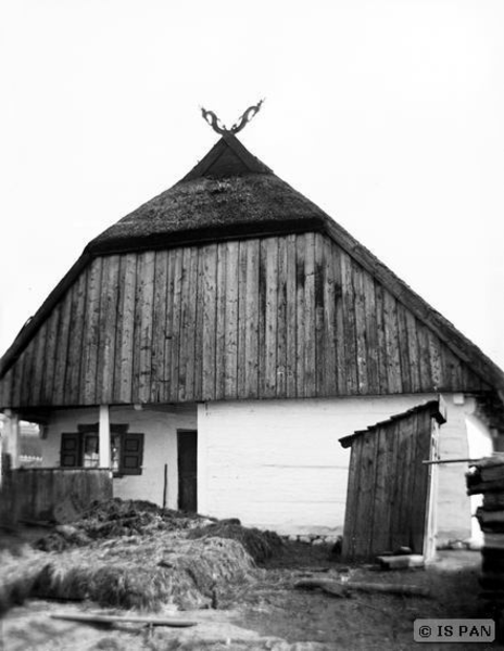 Gilge, Fischerhaus der Familie Lepkojis (18. Jh.) Ansicht des Giebels von der Hofseite