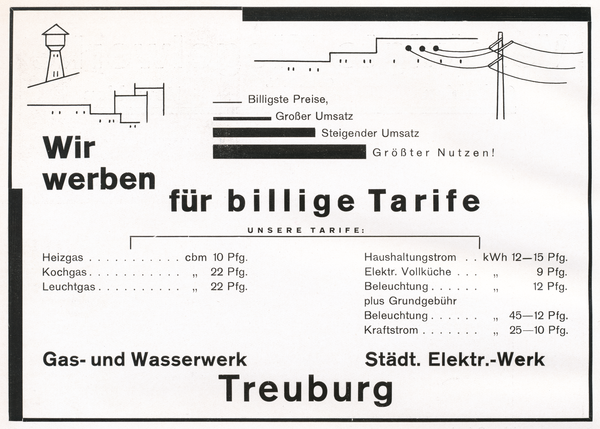 Treuburg, Stadtwerke, Tarife