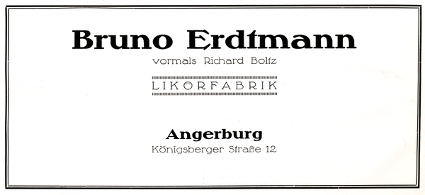 Angerburg, Likörfabrik, Bruno Erdmann