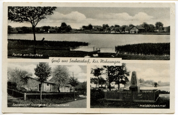 Seubersdorf, Partie am Dorfsee, Gasthaus A. Zimmermann, Heldendenkmal