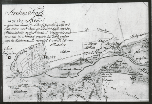 Tilsit, Strohmkarte von der Memel (Ausschnitt Bereich Tilsit)