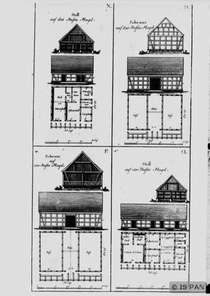 Louisenfelde, Entwürfe zu den Scheunen und Ställen in Louisenfelde (Zeichnungen)