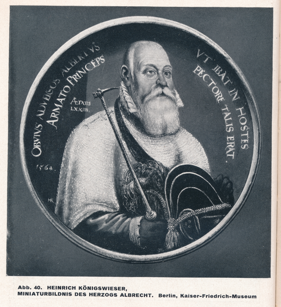Königsberg, Herzog Albrecht von Preußen im Alter von 74 Jahren
